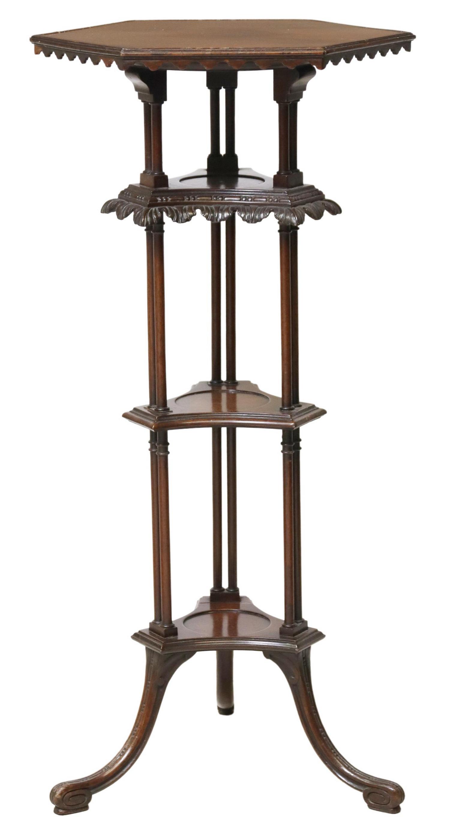 ENGLISH EDWARDIAN MAHOGANY MUFFIN STAND (1 of 3)