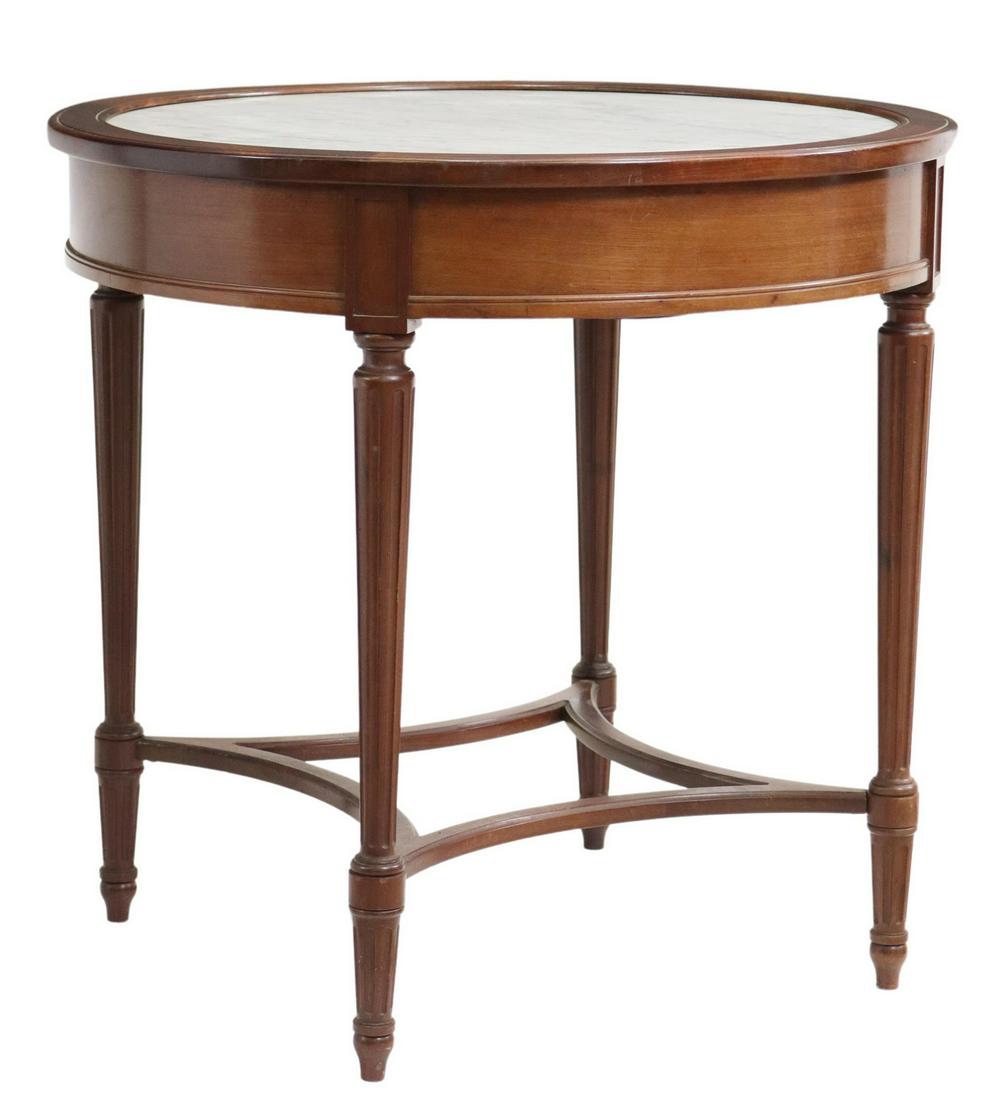 LOUIS XVI STYLE MARBLE-TOP MAHOGANY TABLE (1 of 4)