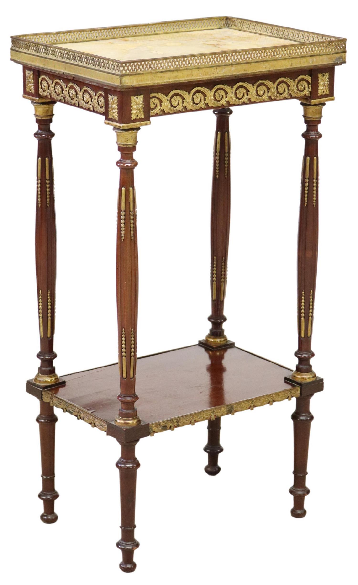 FRENCH LOUIS XVI STYLE ONYX-TOP SIDE TABLE (1 of 4)