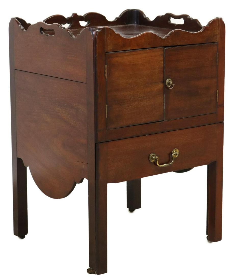 ENGLISH GEORGIAN MAHOGANY BEDSIDE COMMODE (1 of 5)