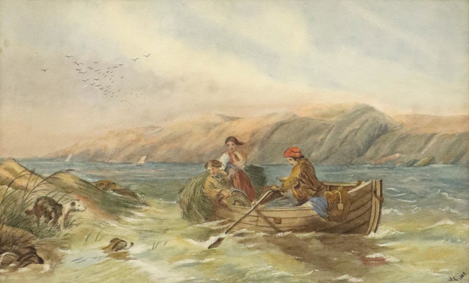 AFTER JAMES JOHN HILL WATERCOLOR RETURNING HOME (1 of 4)