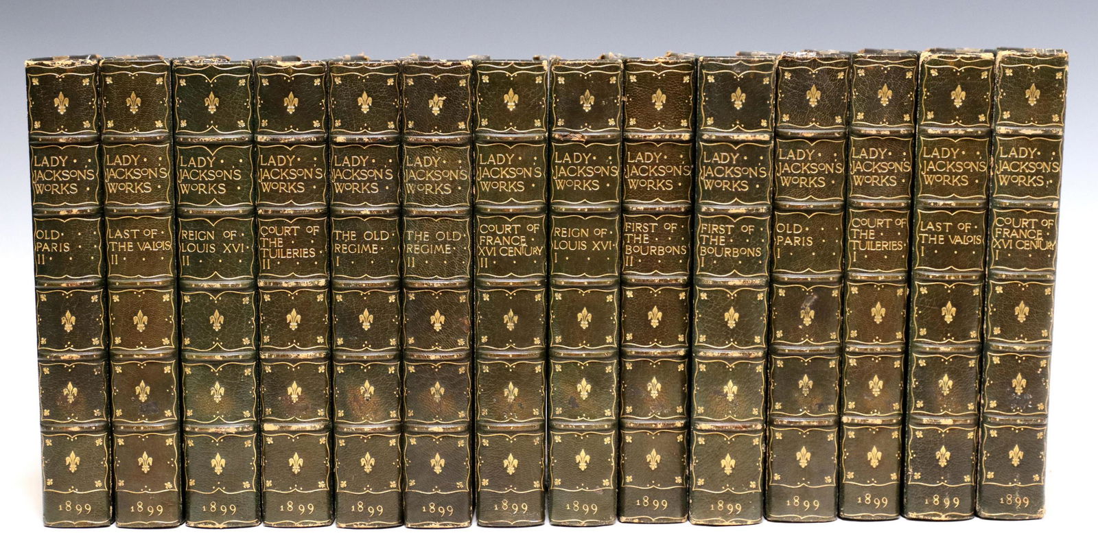 (14) BOOKS: 'LADY JACKSON'S WORKS' 1899 LEATHER (1 of 5)