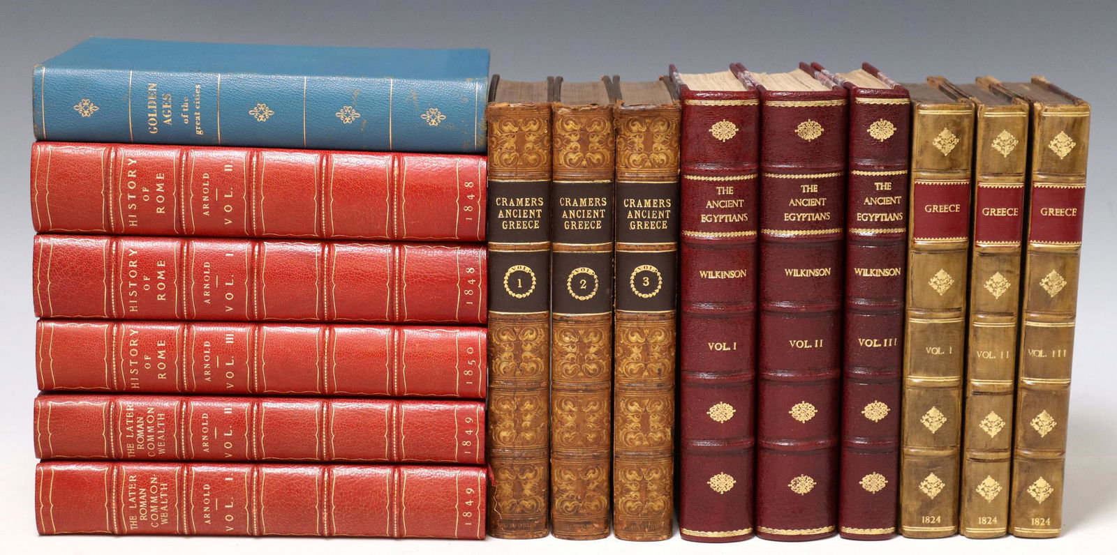 15 VOLS) LEATHER-BOUND LIBRARY SHELF BOOKS HISTORY (1 of 6)