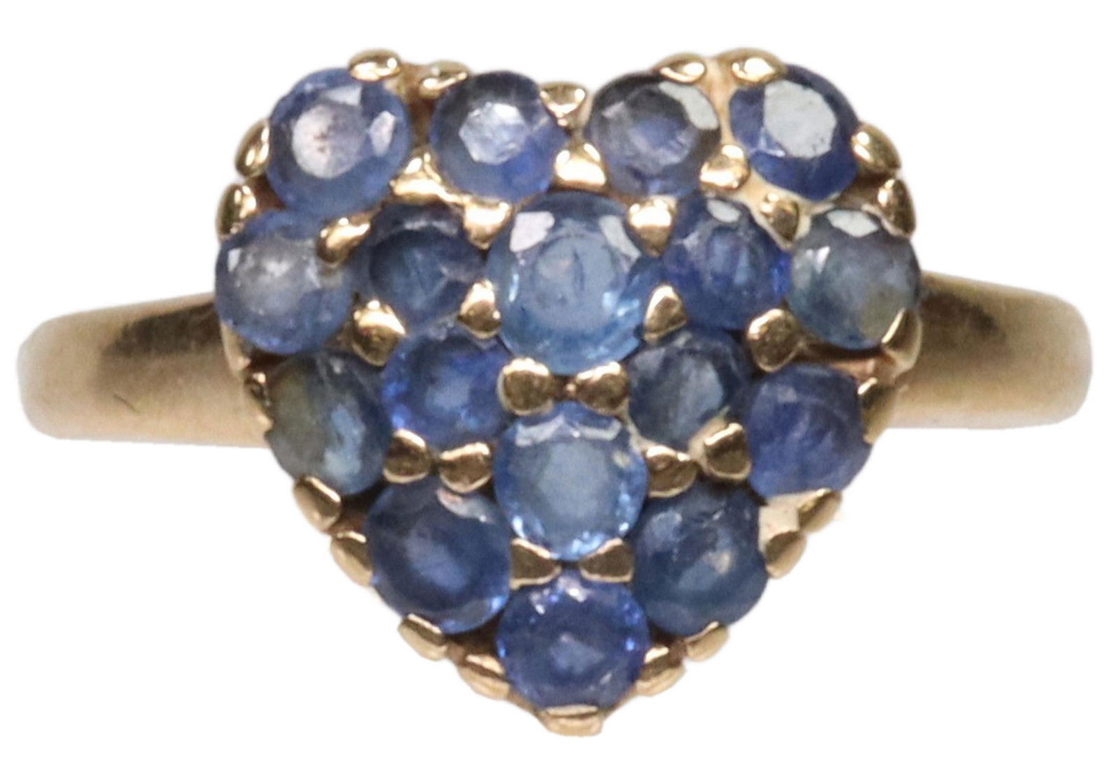 ESTATE 14KT GOLD BLUE SAPPHIRE HEART-SHAPED RING (1 of 3)