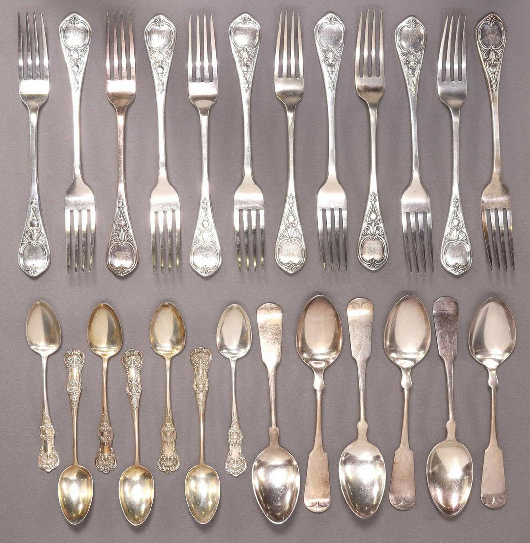 (25) VICTORIAN STERLING TEASPOONS & SILVERPLATE (1 of 4)