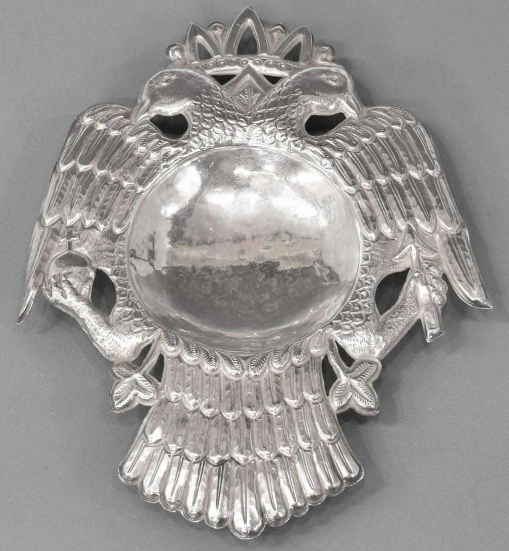 900 SILVER IMPERIAL DOUBLE-HEADED EAGLE DISH (1 of 3)