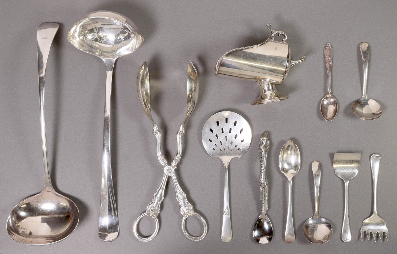 (12) GROUP OF SILVERPLATE SERVICEWARE, ARMORIAL (1 of 7)