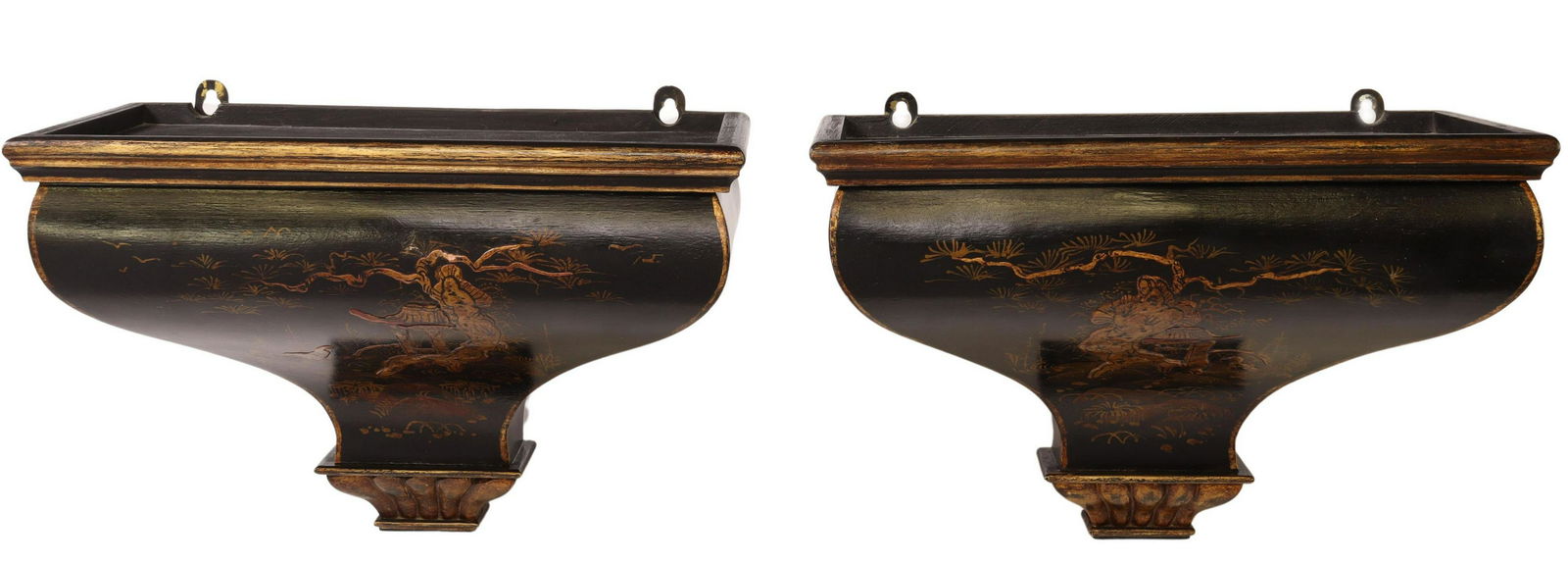 (2) CHINOISERIE LACQUERED & PARCEL GILT BRACKETS (1 of 4)