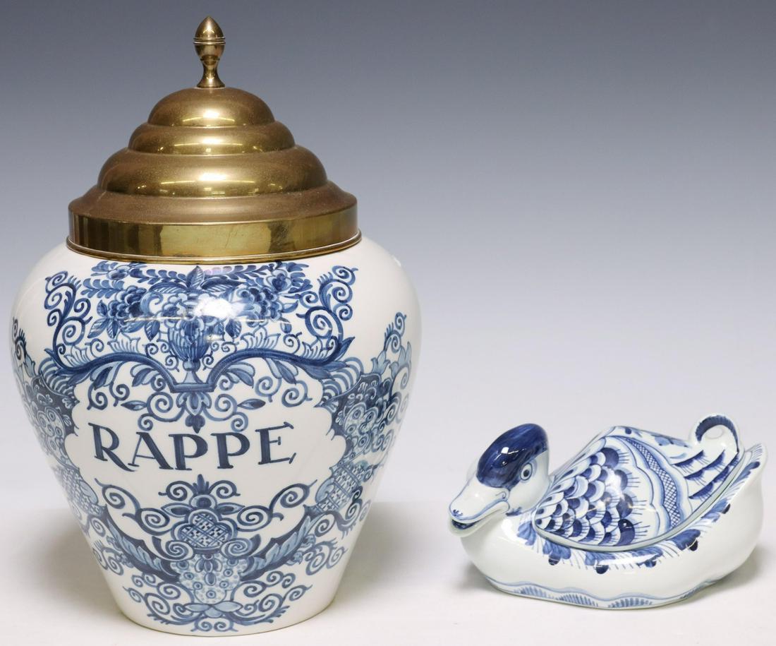2) ROYAL COPENHAGEN CANDY DISH & DELFT TOBACCO JAR (1 of 9)