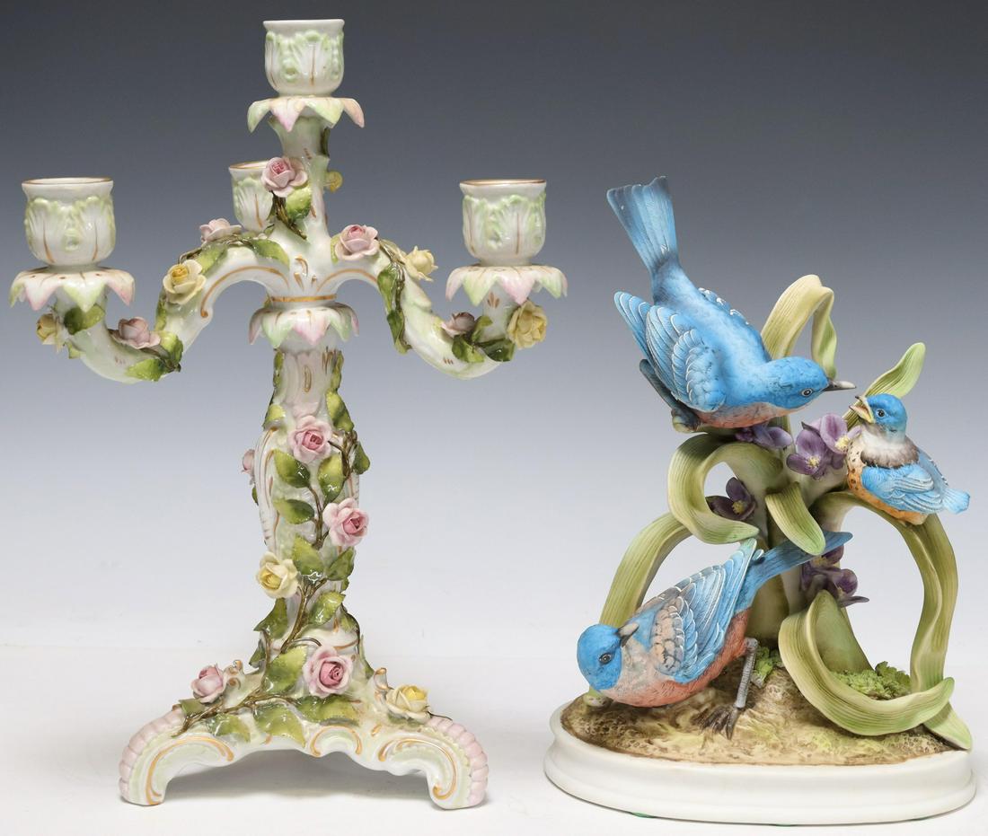 2) Andrea Sadek Blue Birds & Schierholz Candelabra