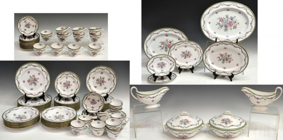 COPELAND SPODE SERVICE FOR (12) MINERVA DINNERWARE: (set of 81) "Spode Copeland China, England" service for twelve, plus extras, in the 'Minerva' pattern, Y5831, comprising: (12) dinner plates, 10.25"diam; (12) luncheon plates, 9"diam; (12) salad plate