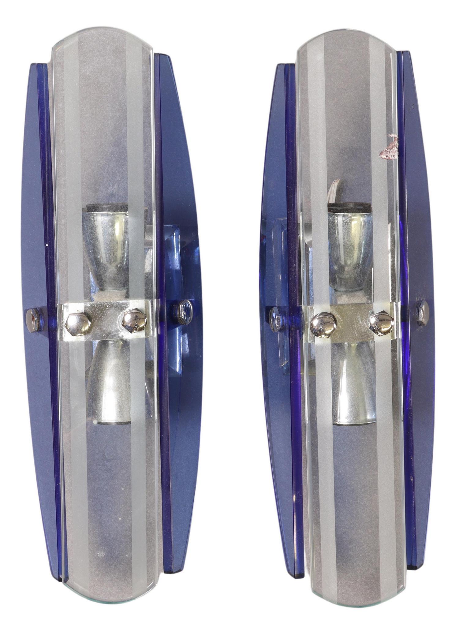 (2) ITALIAN MURANO ART GLASS 2-LT WALL SCONCES (1 of 3)