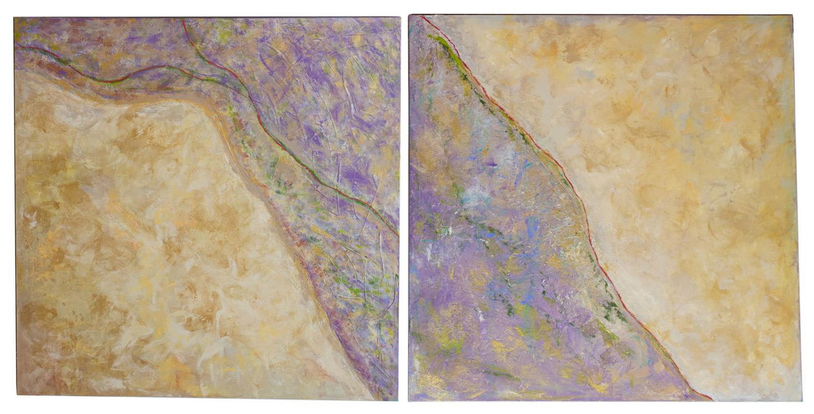 SUE BULLOCK (TEXAS) LARGE ABSTRACT DIPTYCH (1 of 2)