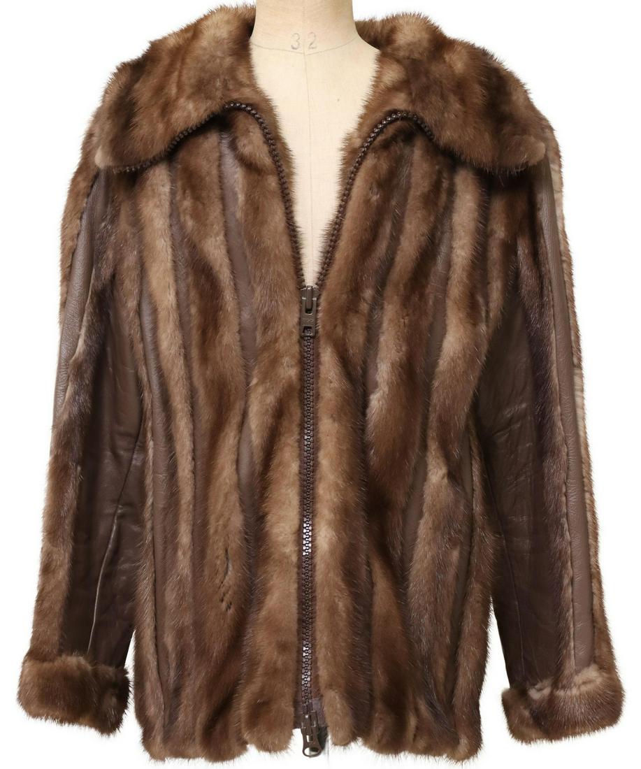 LADY'S BERKSHIRE FURS LEATHER & MINK FUR JACKET (1 of 5)