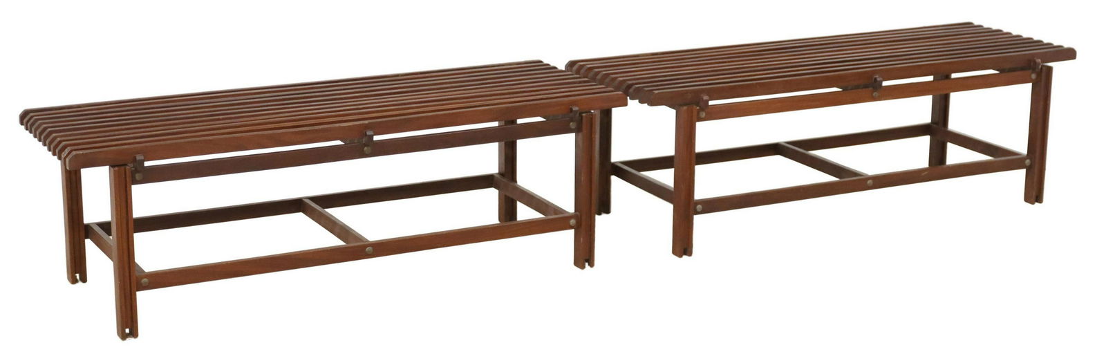 (2) ITALIAN MID-CENTURY MODERN SLAT BENCHES (1 of 4)