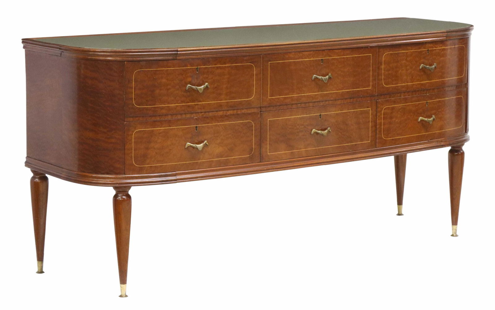 ITALIAN MID-CENTURY MODERN FIGURED WOOD COMMODE (1 of 5)
