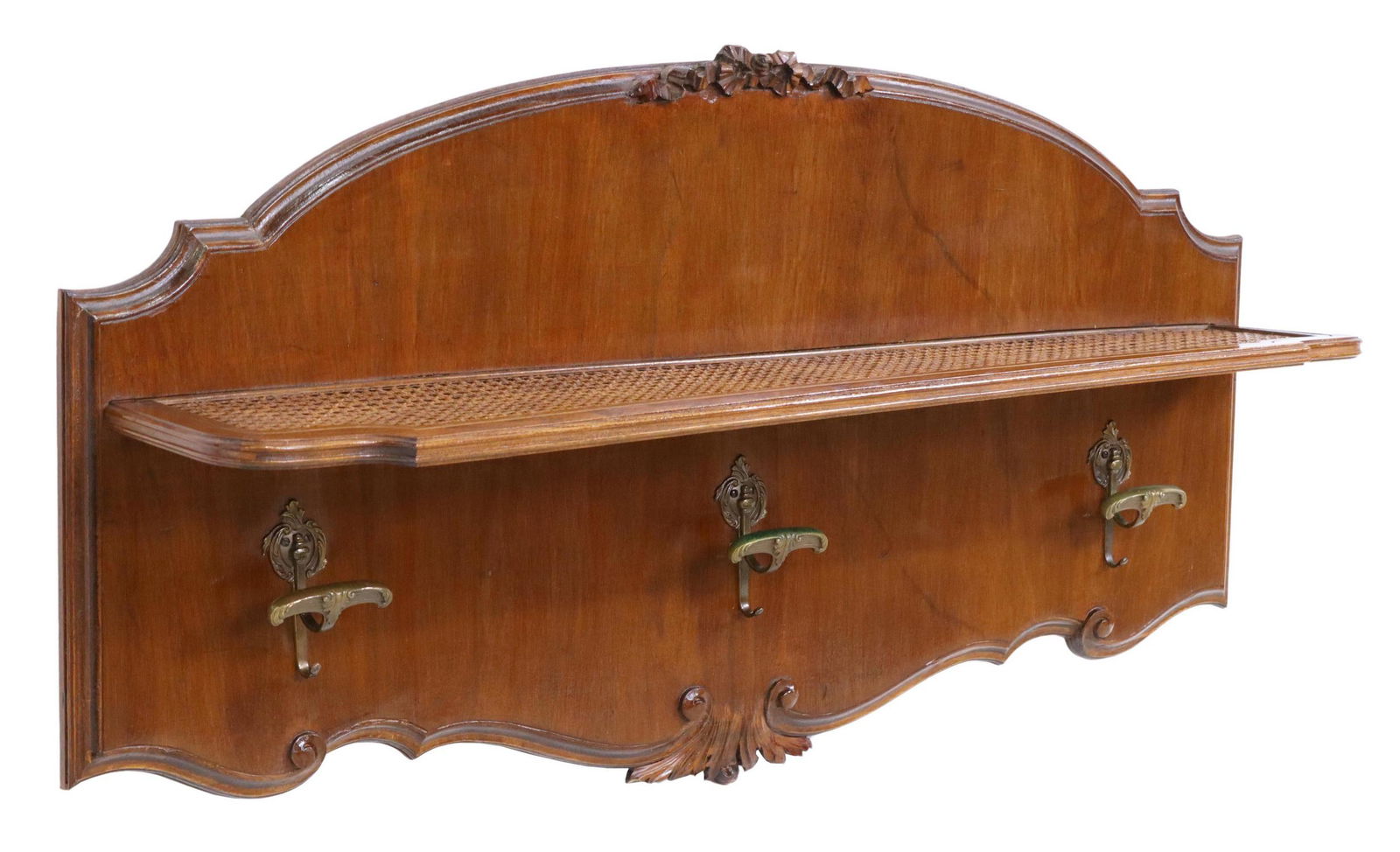 ITALIAN WALL-MOUNTED CANED HAT/ COAT RACK (1 of 3)