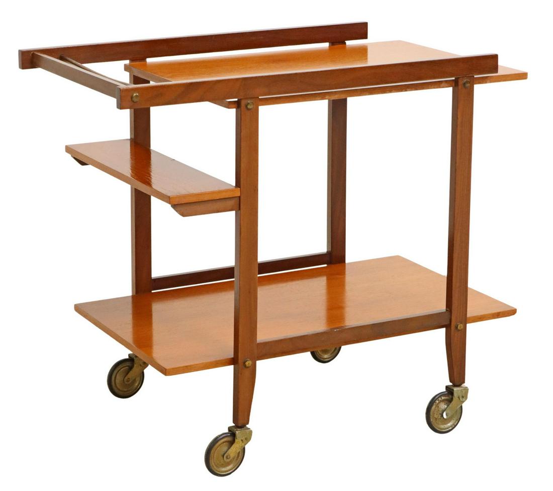 ITALIAN MID-CENTURY MODERN TEAK BAR CART (1 of 4)