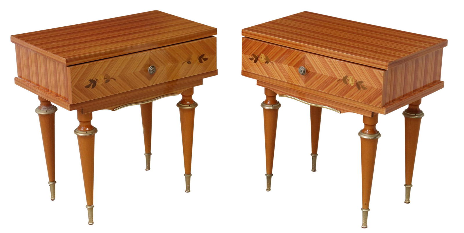 (2) MID-CENTURY MODERN MARQUETRY NIGHTSTANDS (1 of 4)