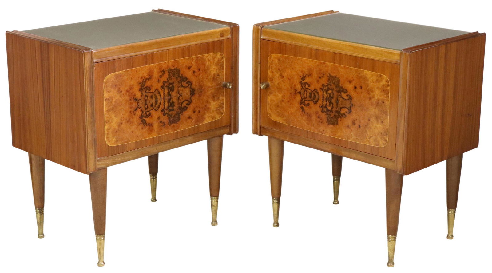 2) ITALIAN MID-CENTURY MODERN BURLWOOD NIGHTSTANDS (1 of 5)