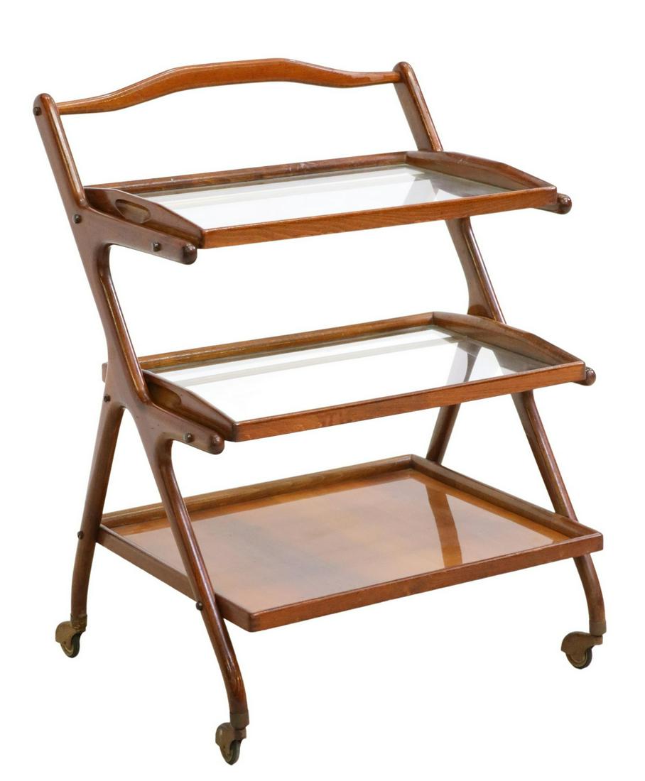 ITALIAN MID-CENTURY MODERN THREE-TIER BAR CART (1 of 4)