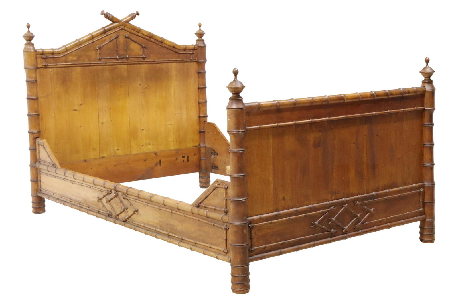 FRENCH BED WITH FAUX BAMBOO TURNINGS (1 of 2)