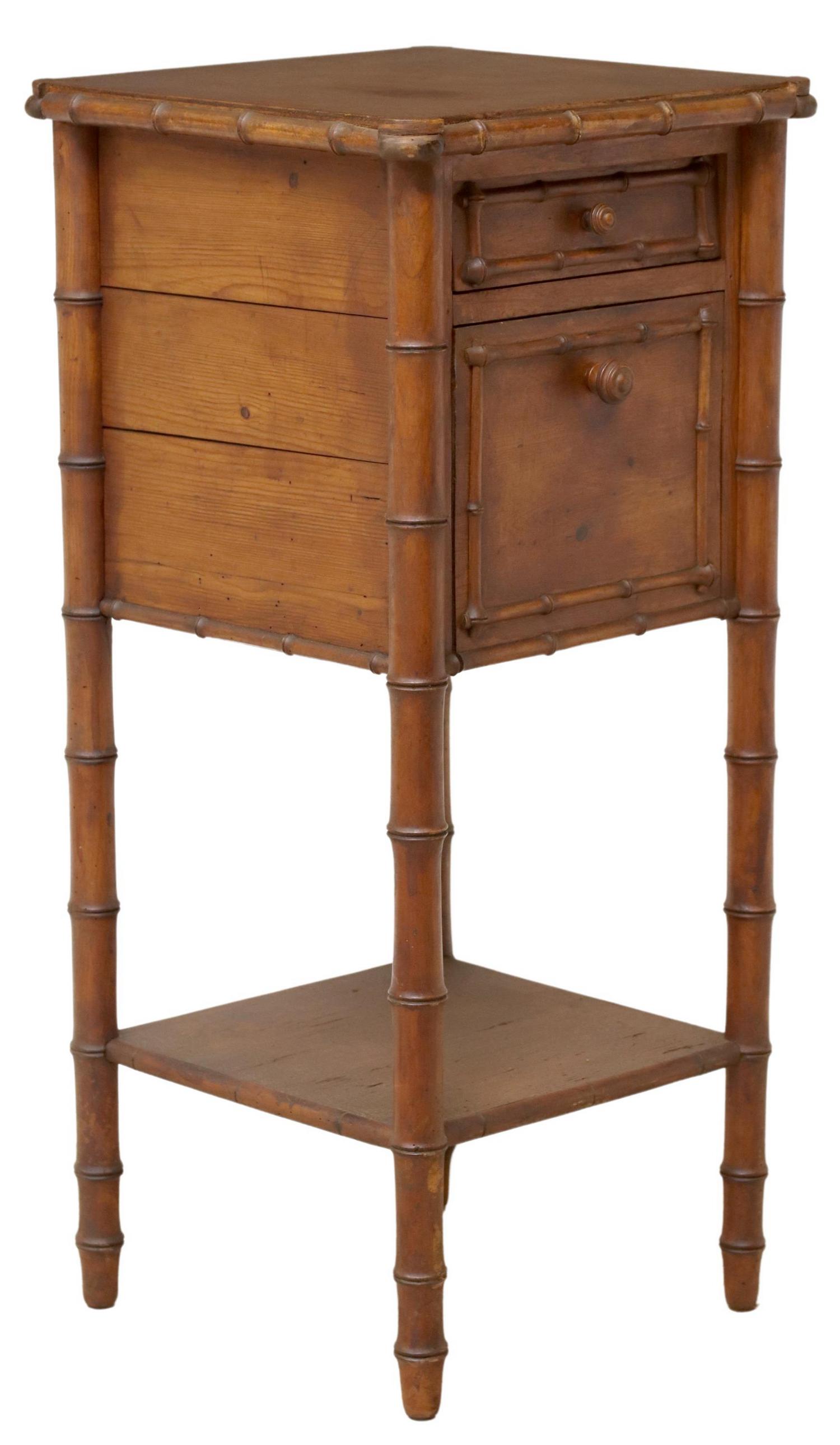 FRENCH NIGHTSTAND WITH FAUX BAMBOO TURNINGS (1 of 6)