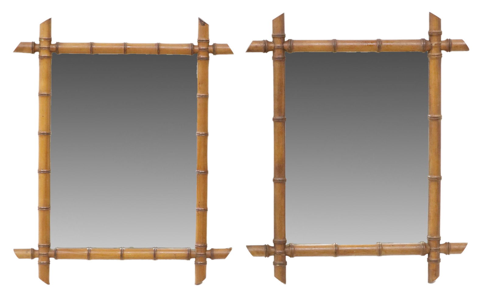 (2) FRENCH TURNED FAUX BAMBOO WALL MIRRORS (1 of 3)
