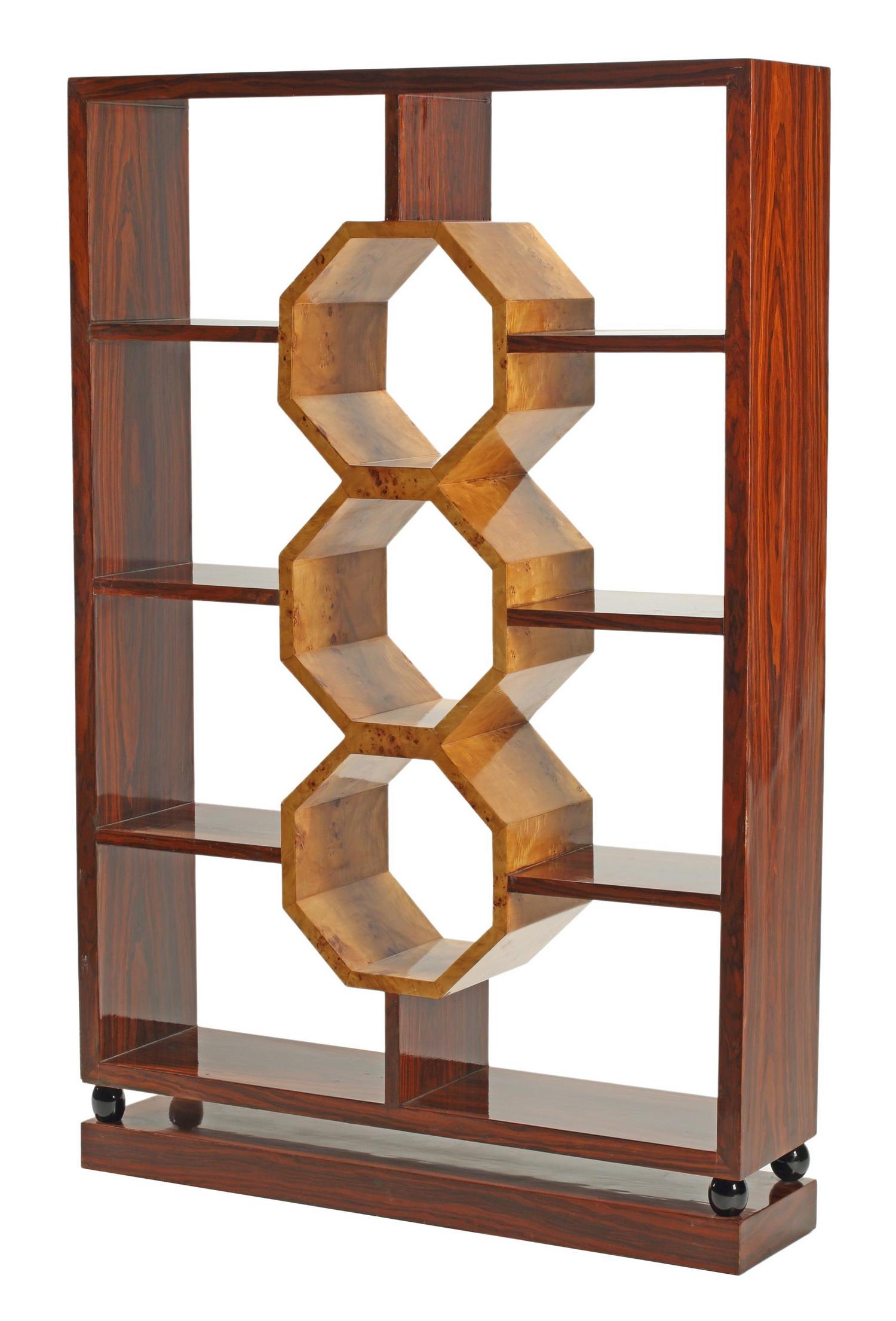 ART DECO STYLE TWO-TONE BOOKCASE/ ROOM DIVIDER (1 of 4)
