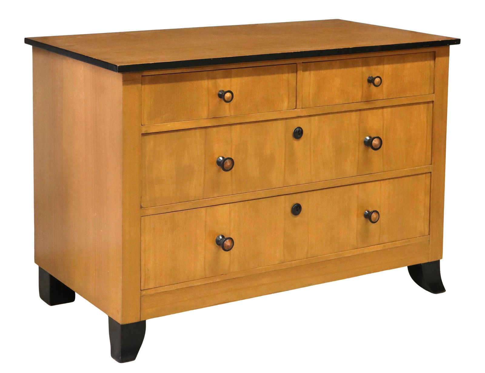 ART DECO PARCEL EBONIZED BIRCH COMMODE (1 of 5)