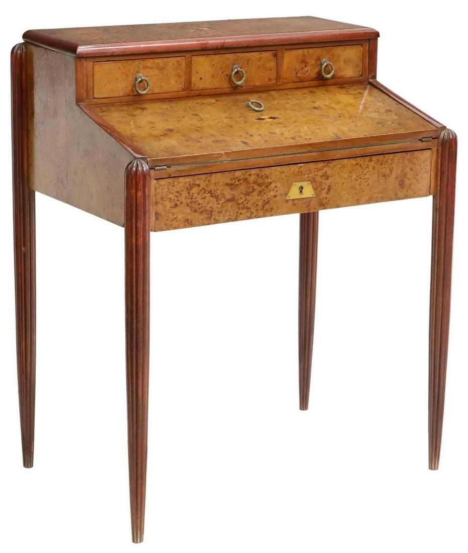 ART DECO BIRDSEYE MAPLE WRITING DESK (1 of 7)