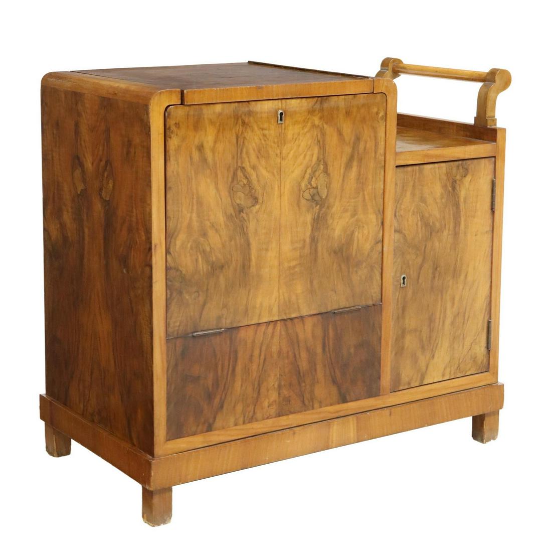 ITALIAN ART DECO BURLWOOD 'DUAL' TURNTABLE CABINET (1 of 8)