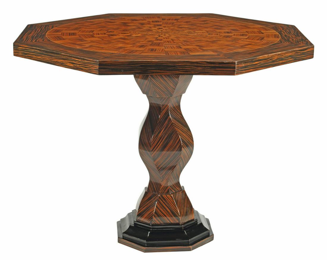 ART DECO STYLE PARQUETRY OCTAGONAL CENTER TABLE (1 of 4)