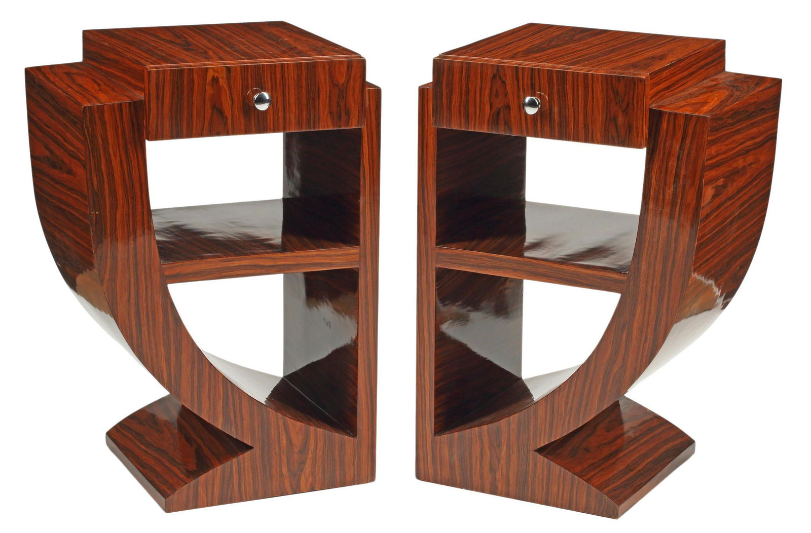 (2) ART DECO STYLE SCULPTURAL NIGHTSTANDS (1 of 5)