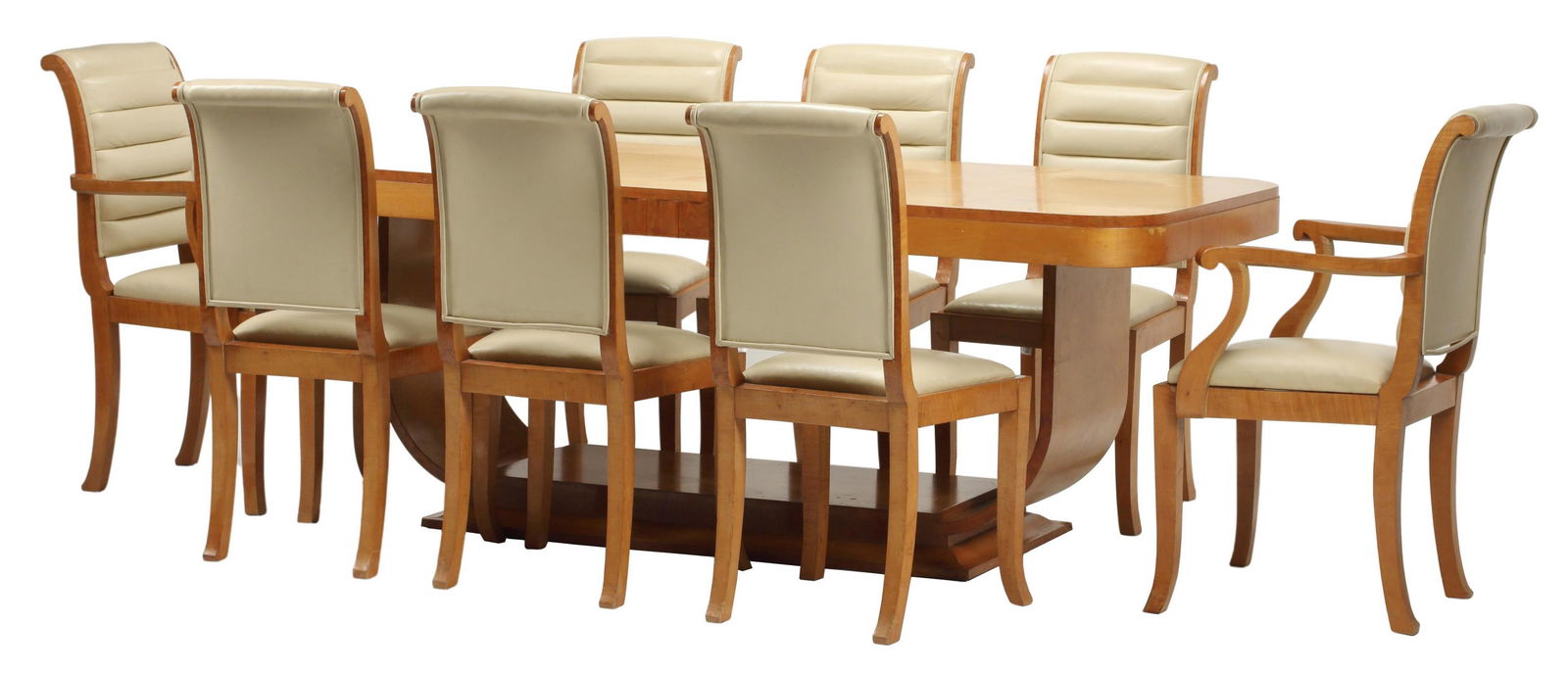 (9) ART DECO STYLE DINING TABLE & TUFTED CHAIRS (1 of 10)