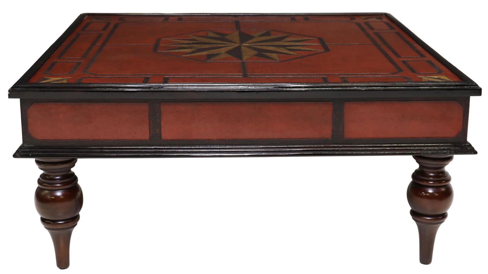 CONTEMPORARY TOOLED LEATHER-CLAD COFFEE TABLE (1 of 5)