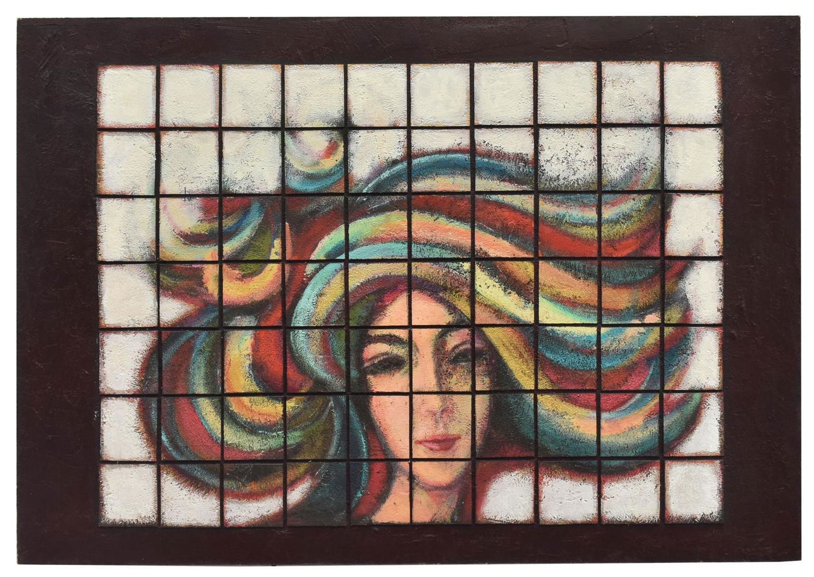 DAVID ADICKES (B.1927) 'MY SQUARE LADY' PAINTING (1 of 4)