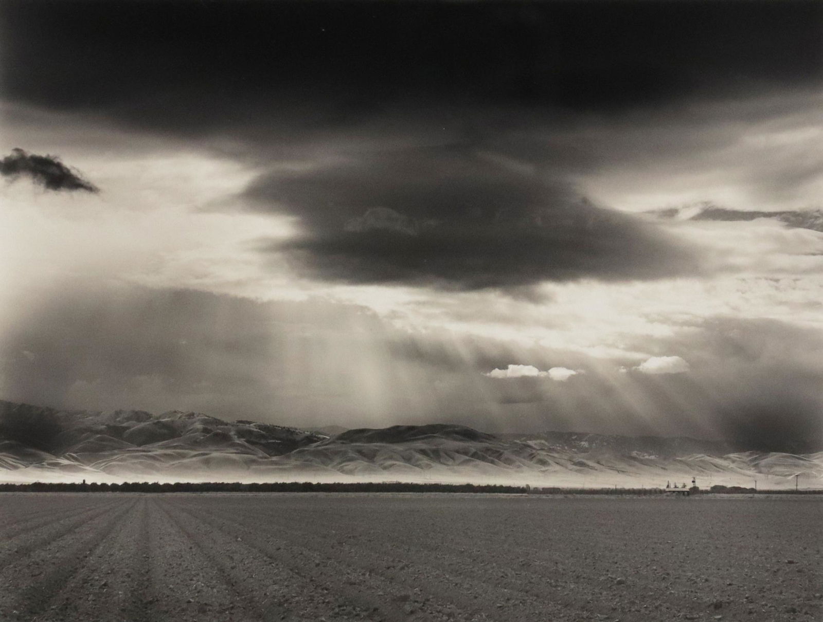 ROMAN LORANC (B.1956) PHOTOGRAPHIC PRINT: Framed photographic print on paper, likely a silver gelatin print, "Valley Before the Rain," signed in pencil lower right Roman Loranc (Polish-American, b.1956), sight: approx 9.75"h, 12.75"w, overall