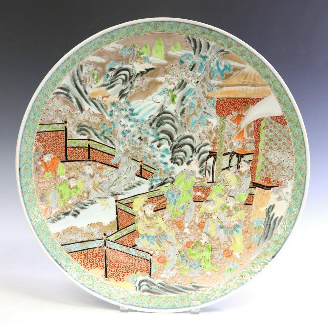 JAPANESE ENAMELED PORCELAIN CHARGER, 18"DIAM (1 of 4)