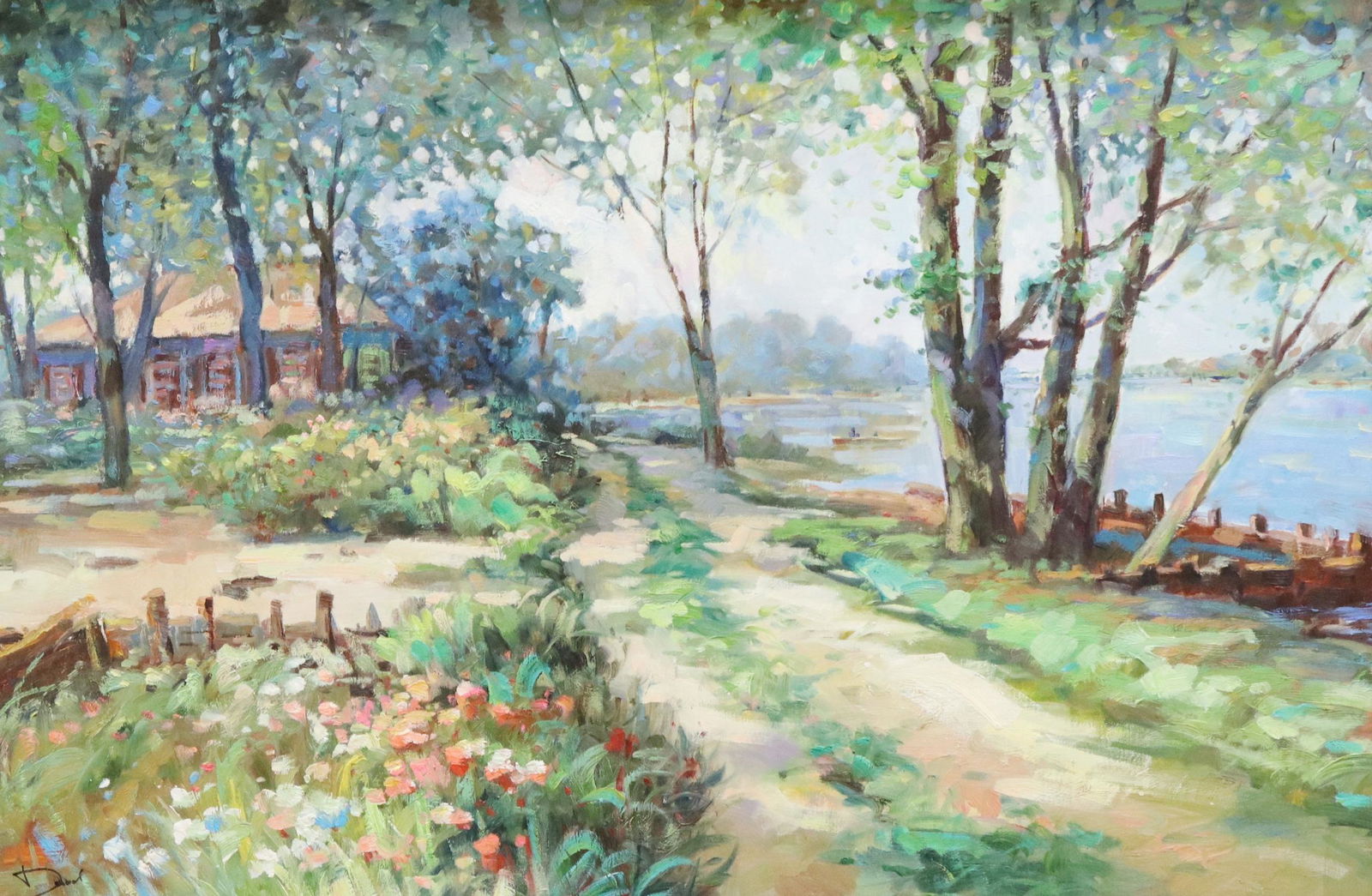 SIGNED OIL PAINTING IMPRESSIONISTIC LANDSCAPE (1 of 4)