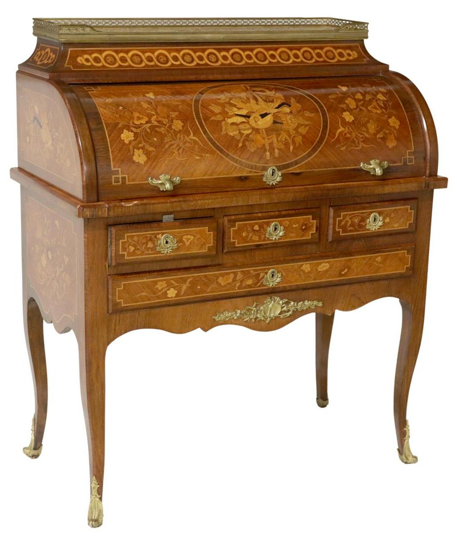 LOUIS XV STYLE MARQUETRY BONHEUR DU JOUR DESK (1 of 6)