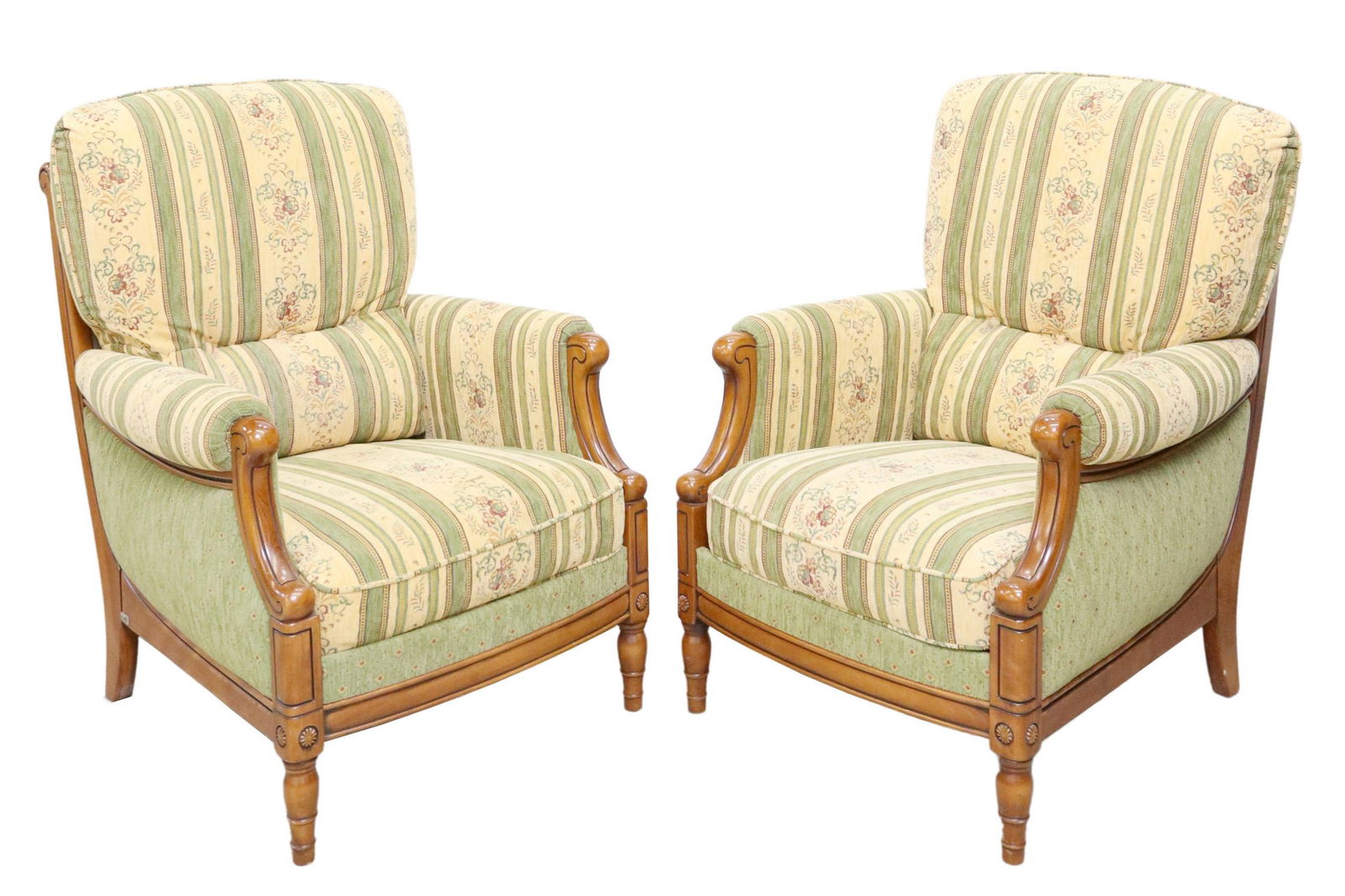 (2) FRENCH JACQUES LELEU UPHOLSTERED BERGERES (1 of 4)