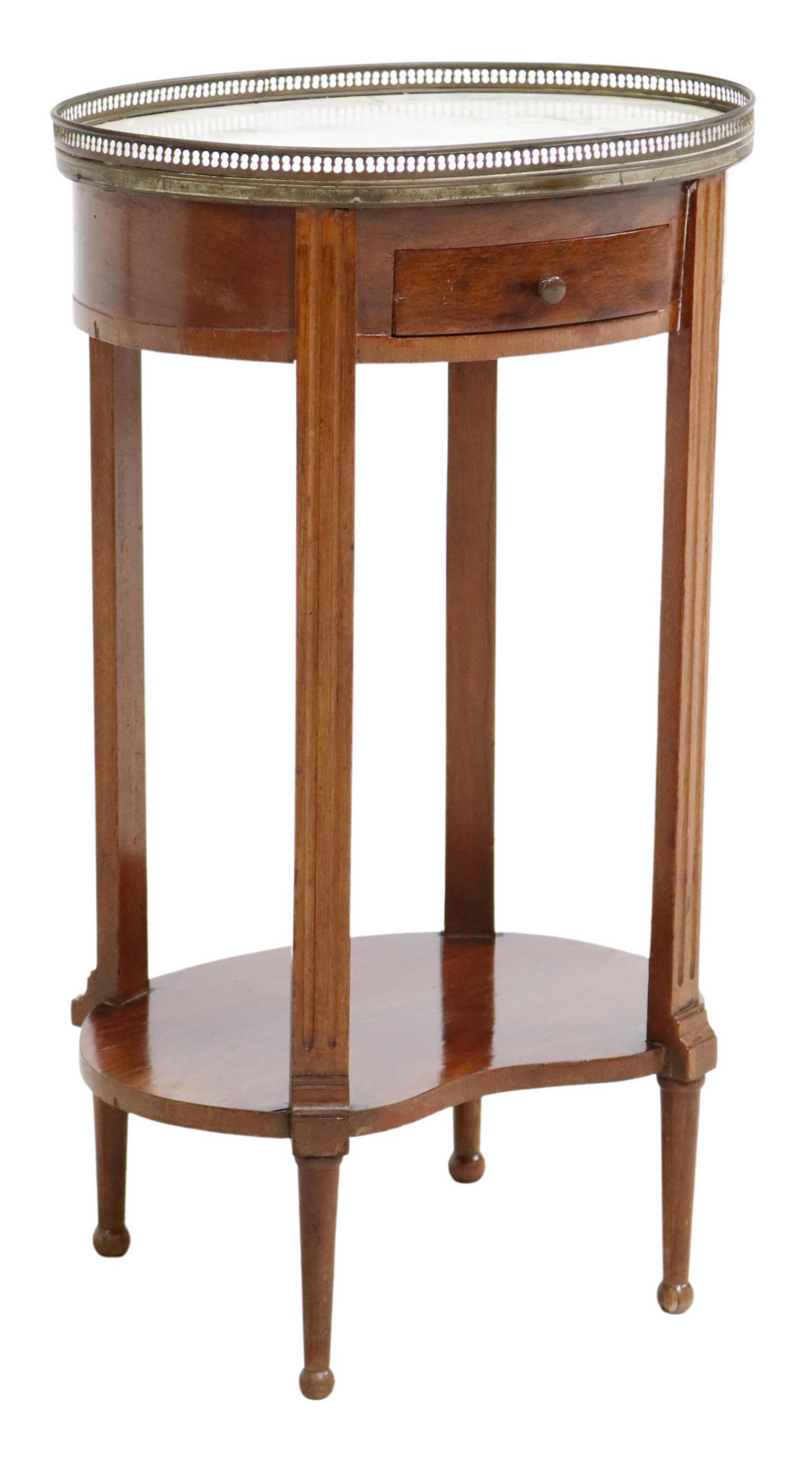 FRENCH LOUIS XVI STYLE MARBLE-TOP SIDE TABLE (1 of 5)