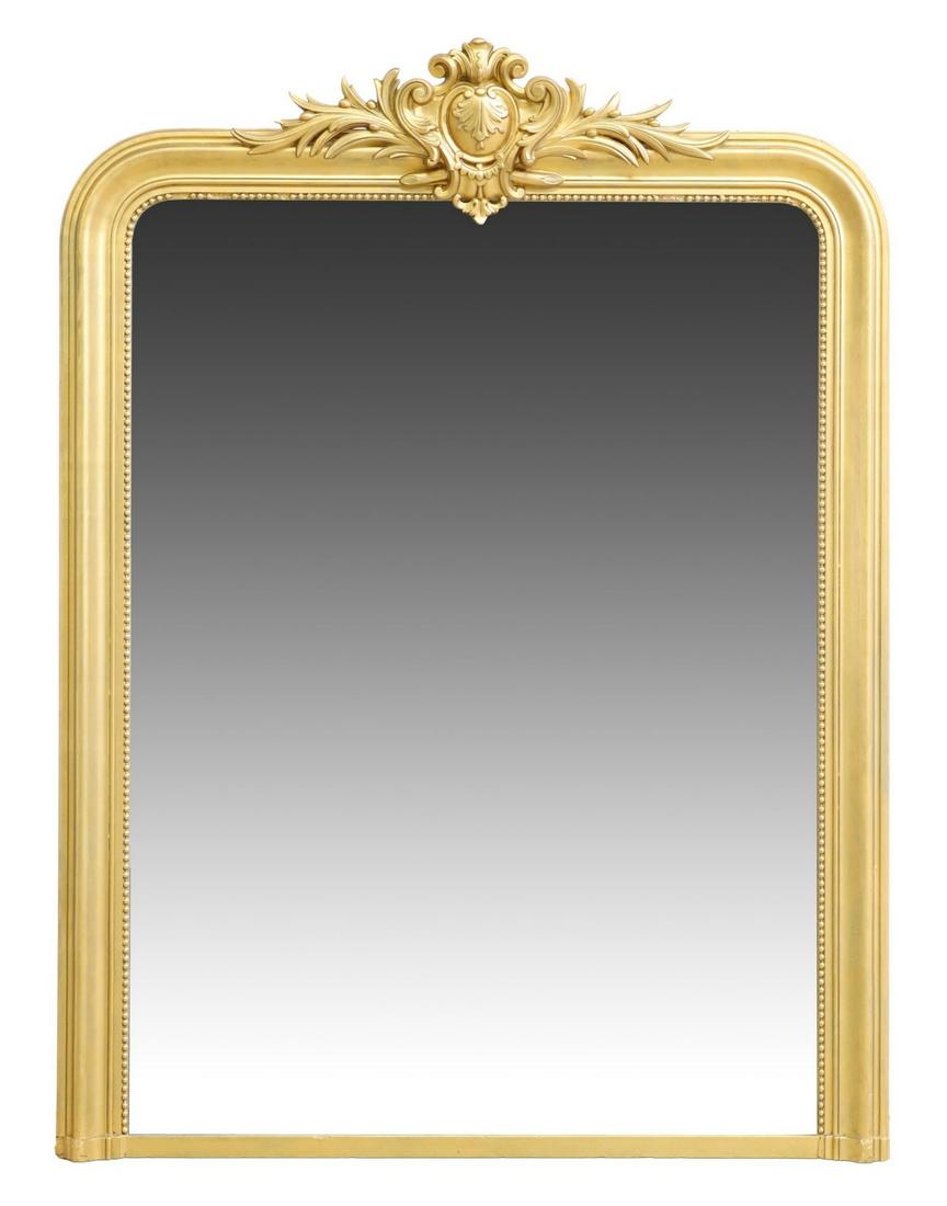 FRENCH LOUIS XV STYLE GILT WALL MIRROR (1 of 3)