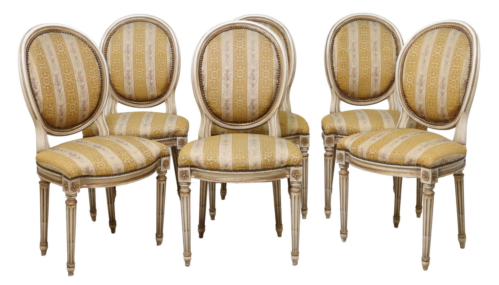 (6) FRENCH LOUIS XVI STYLE PAINTED SIDE CHAIRS (1 of 4)