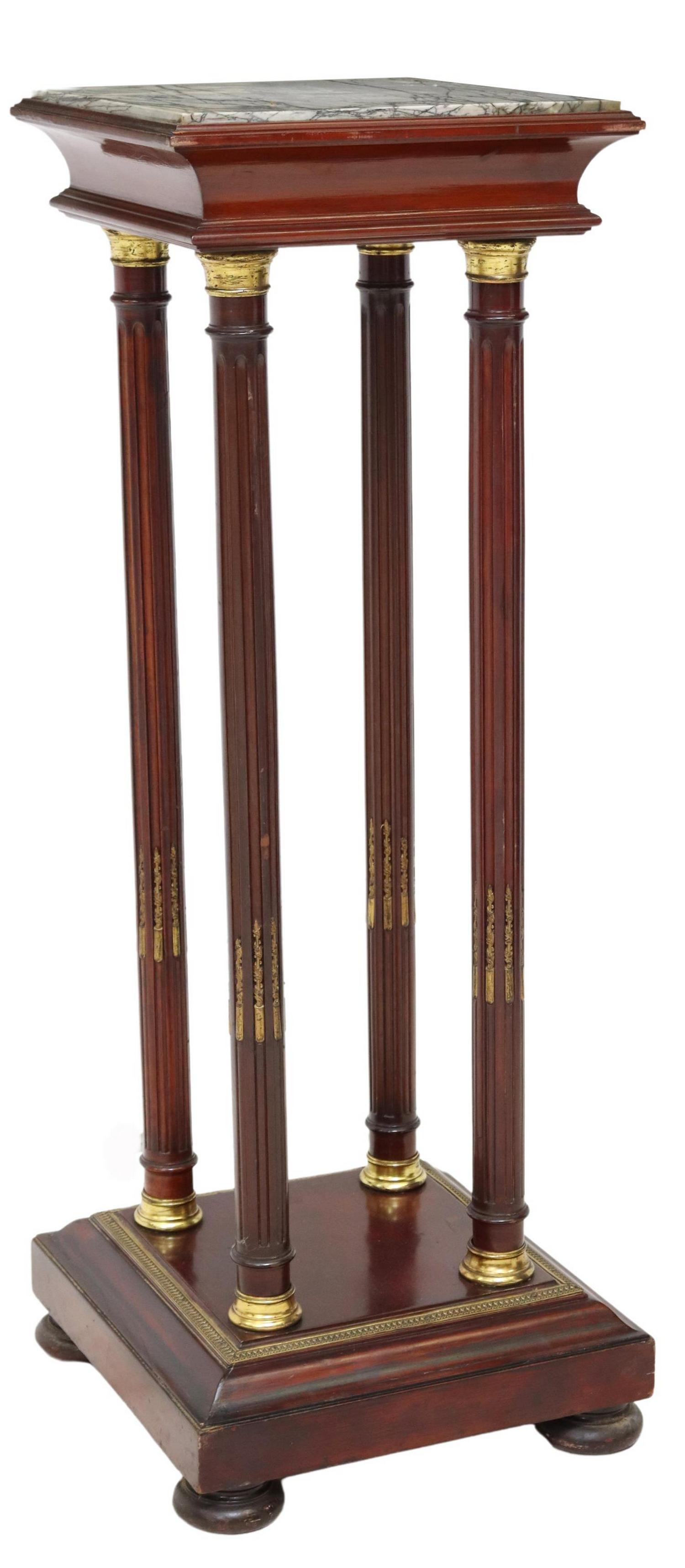 FRENCH EMPIRE STYLE MARBLE-TOP PEDESTAL STAND (1 of 4)