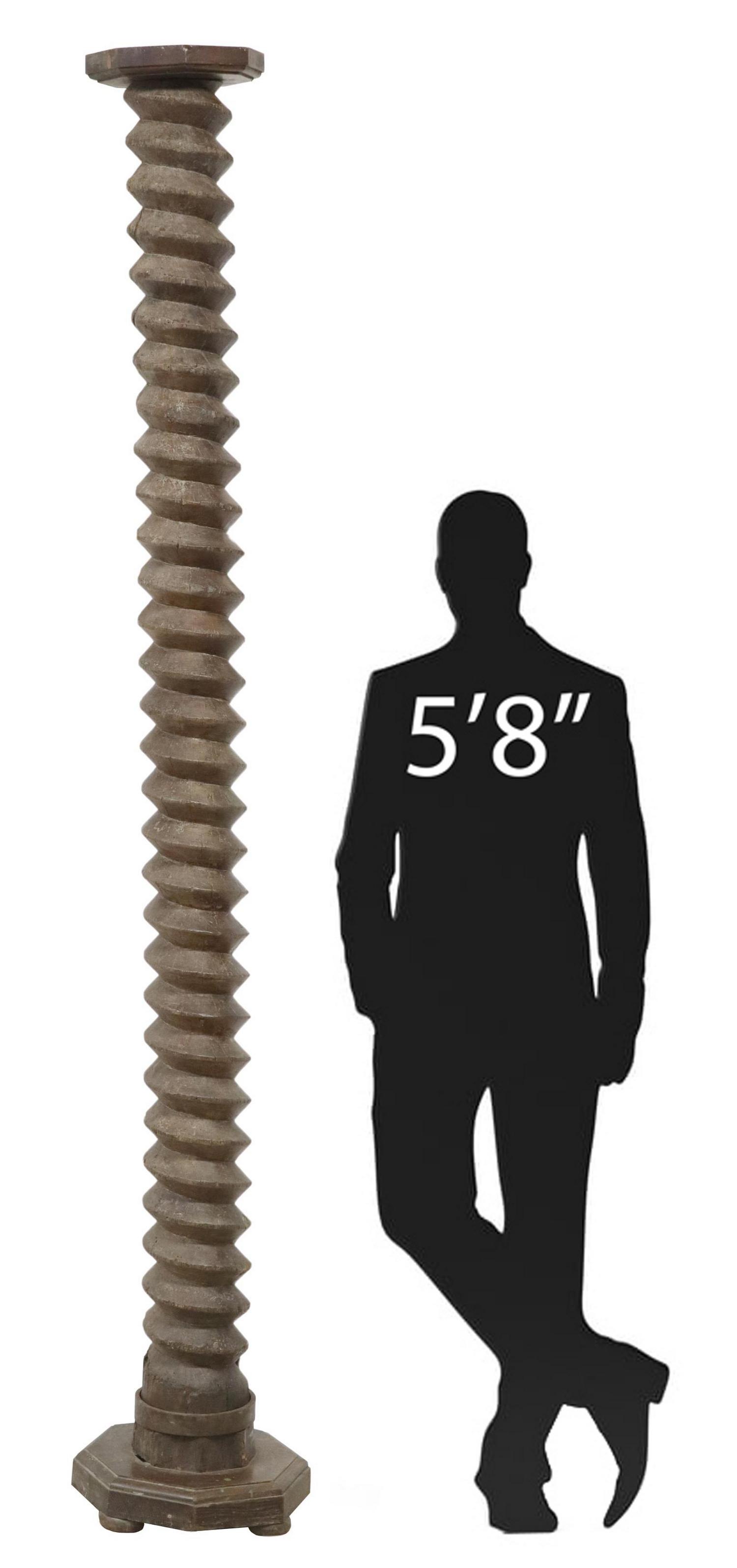 LARGE ARCHITECTURAL GRAPE PRESS SCREW, 102"H (1 of 4)