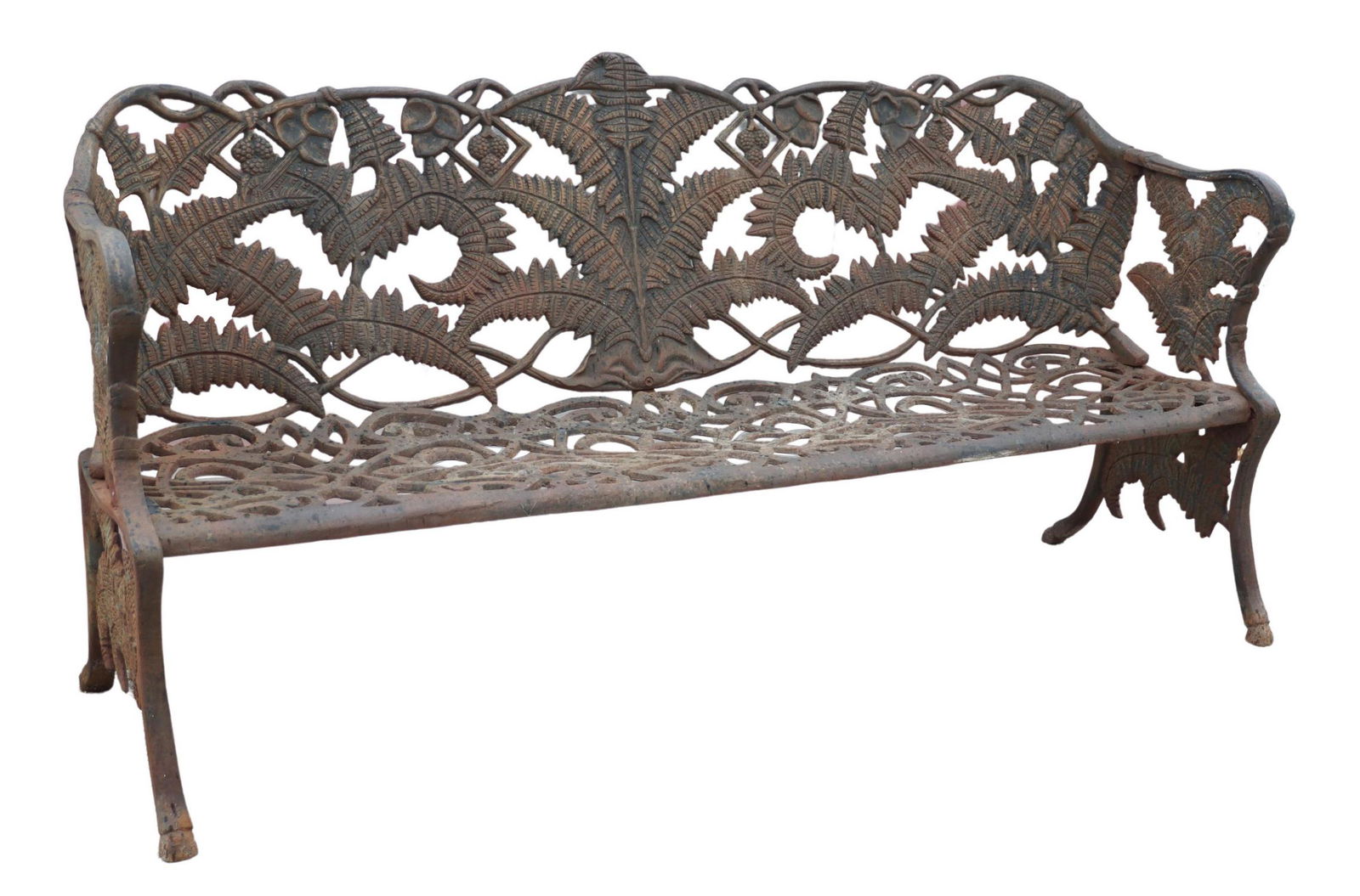 VICTORIAN STYLE CAST IRON FERN GARDEN BENCH (1 of 3)