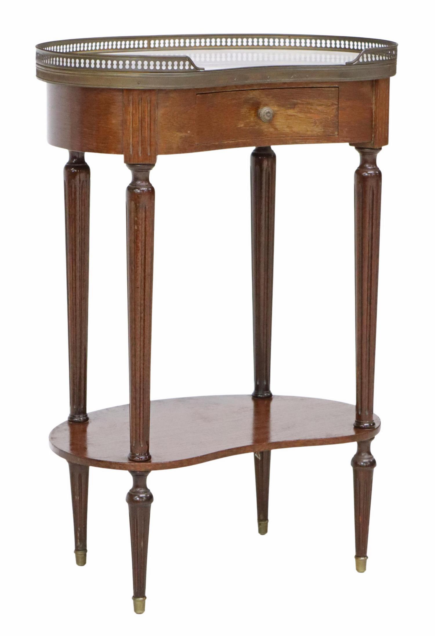 LOUIS XVI STYLE KIDNEY-FORM STAND SIDE TABLE (1 of 5)