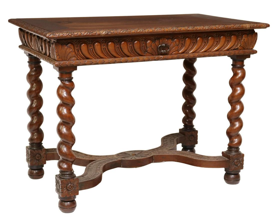 FRENCH LOUIS XIII TWIST LEG WRITING TABLE (1 of 5)